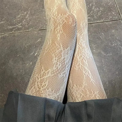 Women's Fishnet Tights – Floral Mesh Lace Pattern Hosiery
