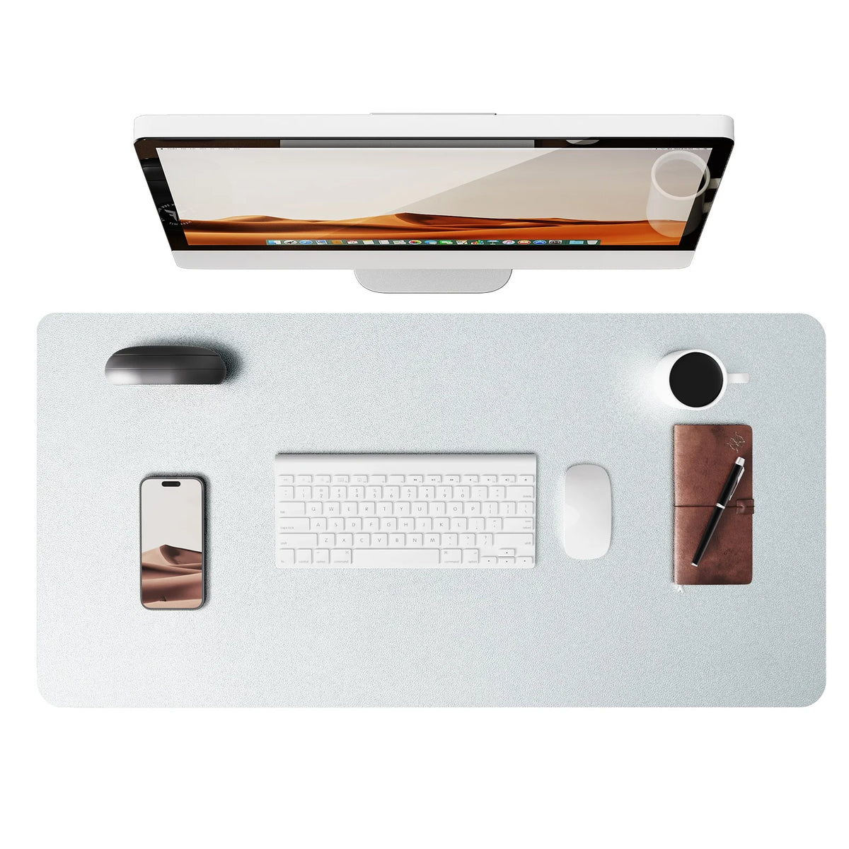 Large Desk Mat – PU Leather Mouse Pad & Desk Protector