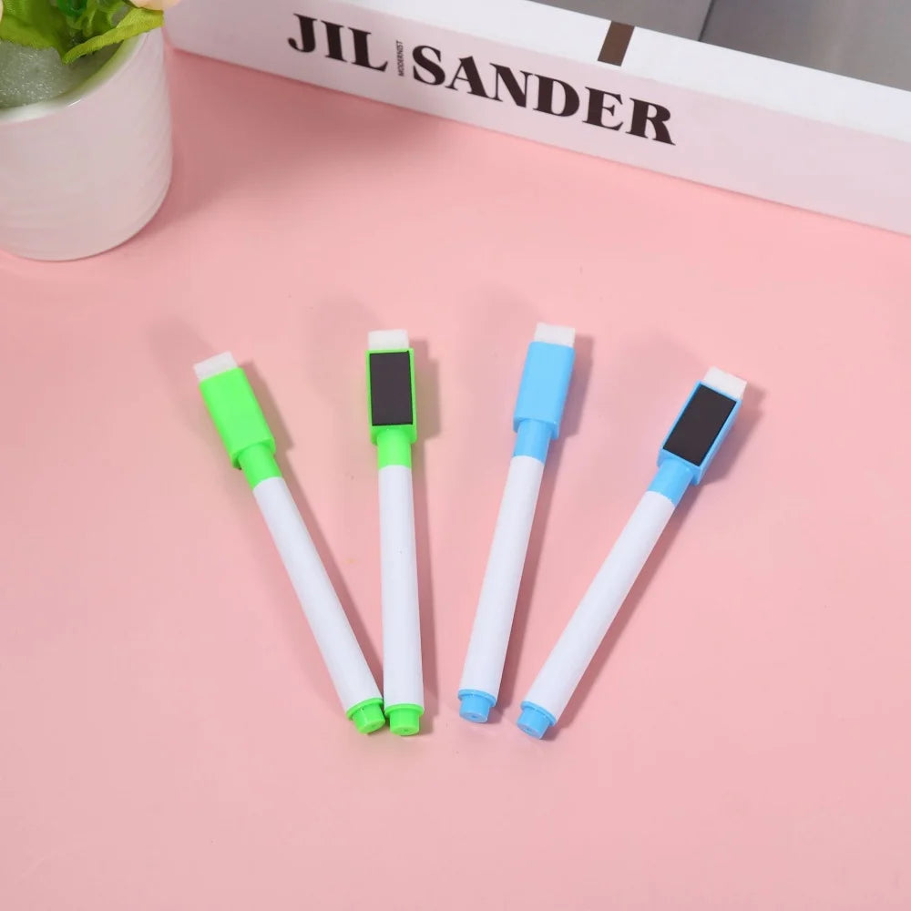 Erasable Whiteboard Markers – 8-Color Set with Eraser