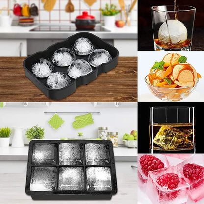 Silicone Ice Cube Molds – Spherical Reusable Whiskey Ice Trays