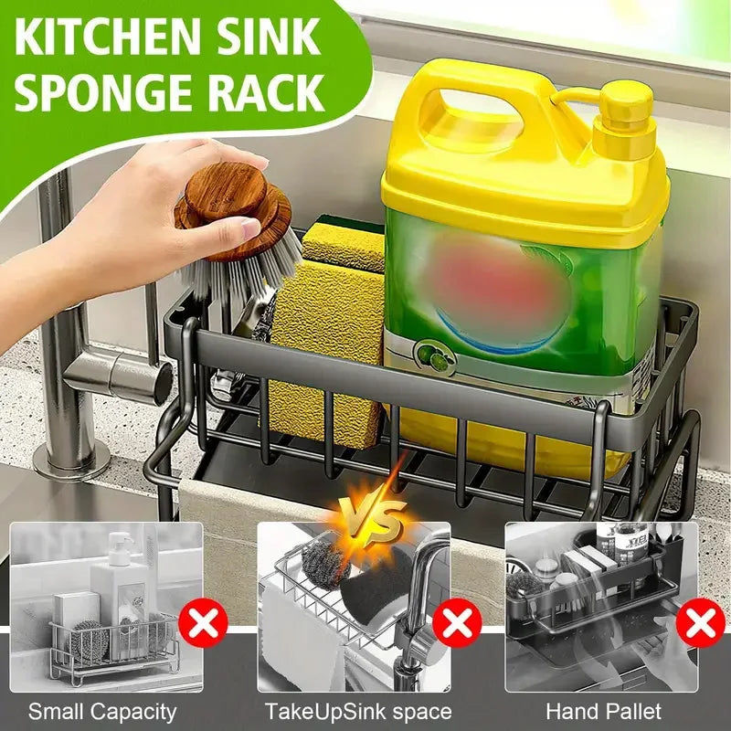 Kitchen Sink Organizer – Stainless Steel Sponge Storage Rack