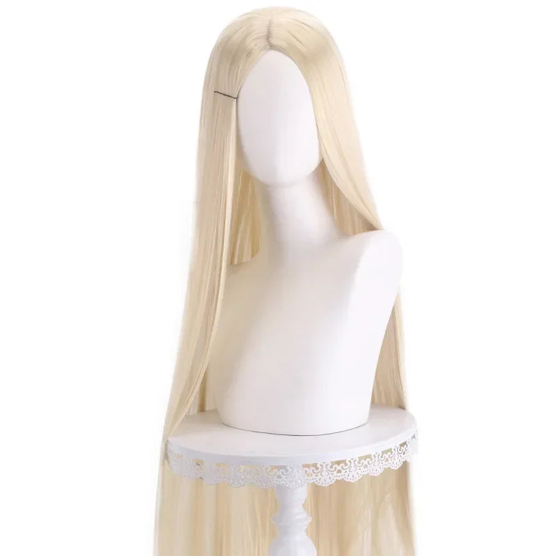 40Inch Long Straight Cosplay Wig Centre Parting Central Split Blond Pink Rose Red Purple Heat Resistant Synthetic Hair Wigs