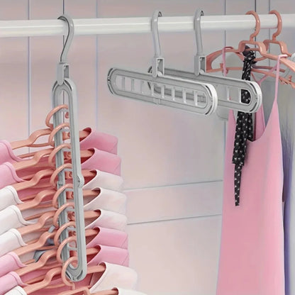 Foldable Clothes Hanger – 9-Hole Space-Saving Closet Organizer