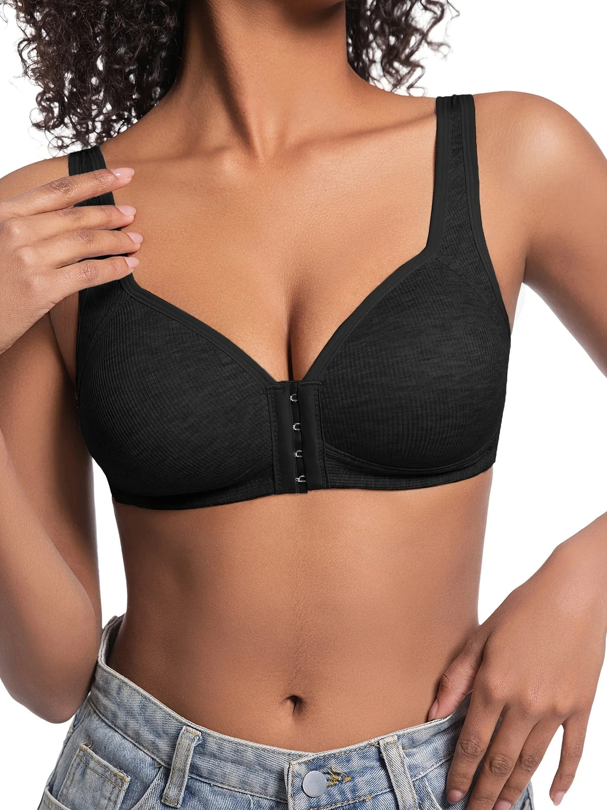 Wireless Front Closure Bra – Full Coverage Wire-Free Support