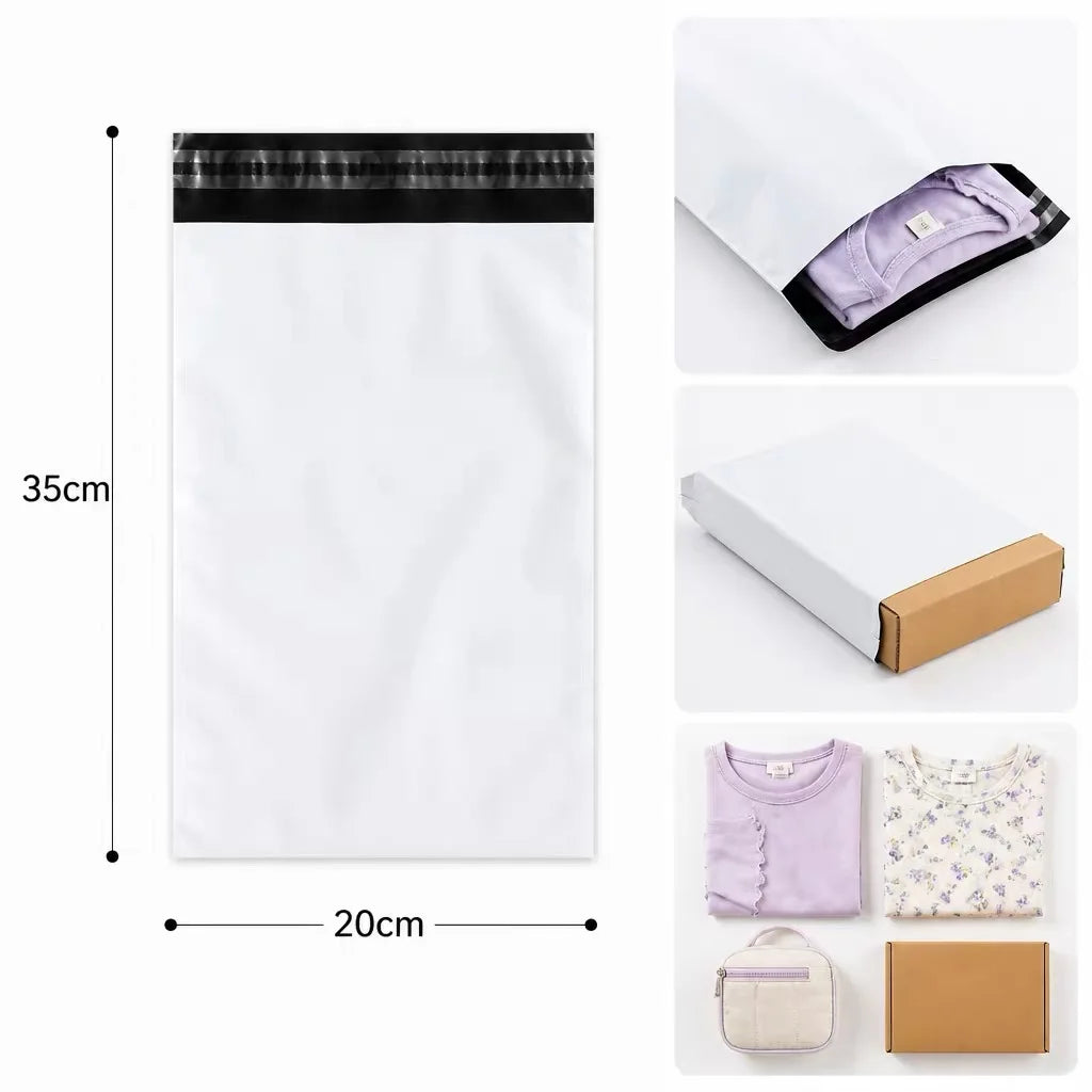 White Poly Mailer Bags – Self-Adhesive Shipping Envelopes 50 Pack