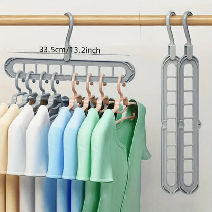 Foldable Clothes Hanger – 9-Hole Space-Saving Closet Organizer