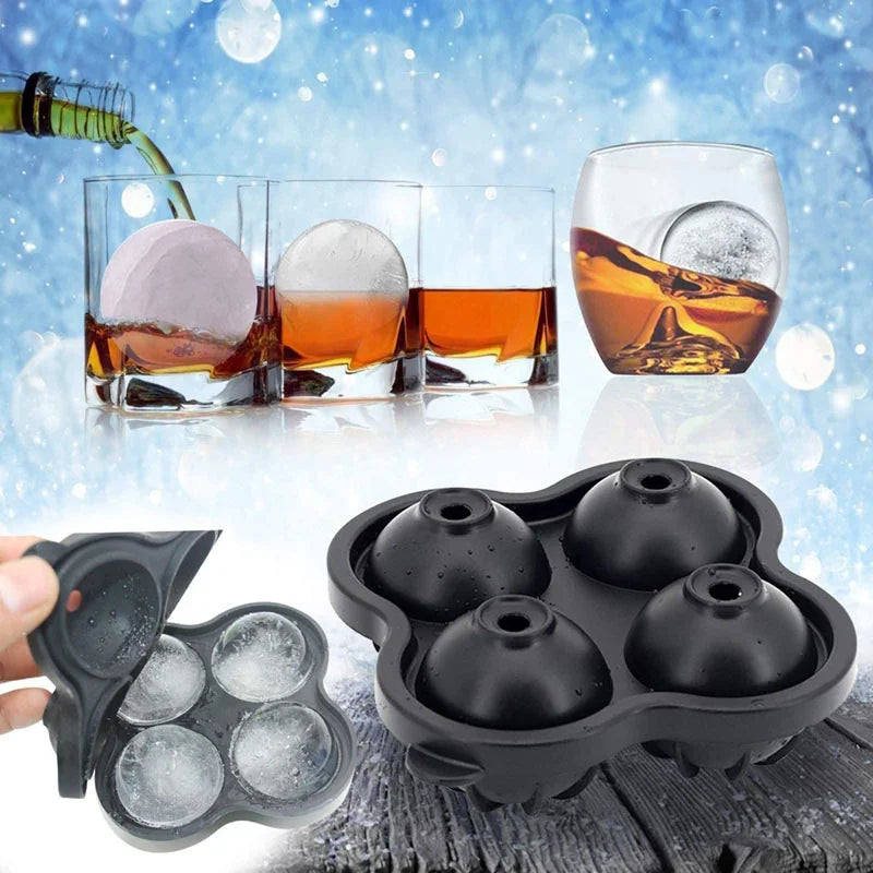 Silicone Ice Ball Mold – Ice Cube Tray for Cocktails & Freezer