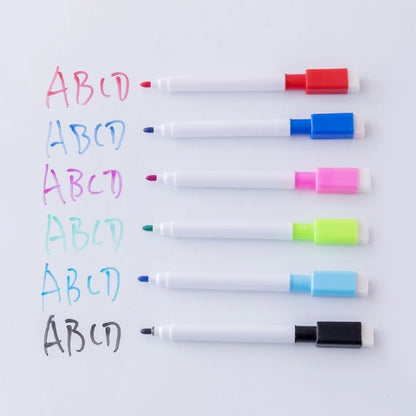 Erasable Whiteboard Markers – 8-Color Set with Eraser