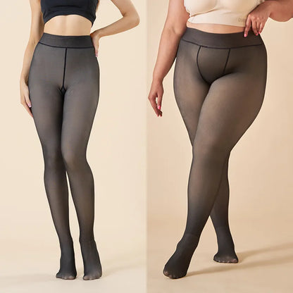 Plus Size Winter Tights – Warm Translucent Layering Style