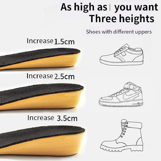 Height Increase Insoles – Concealed Heel Lift Shoe Inserts