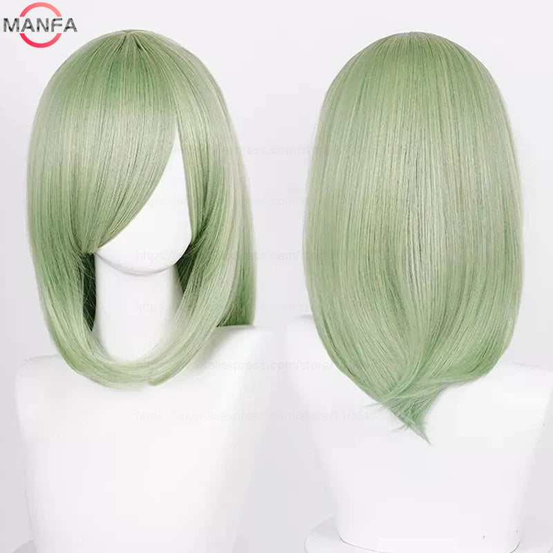40cm Medium Basic Anime Cosplay Wig Bang Blond  Black White Red Pink Green Brown Gold Blue Heat Resistant Synthetic Hair Wigs