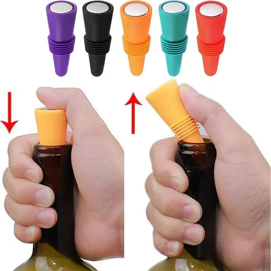 Silicone Bottle Stopper Reusable Wine & Champagne Sealer
