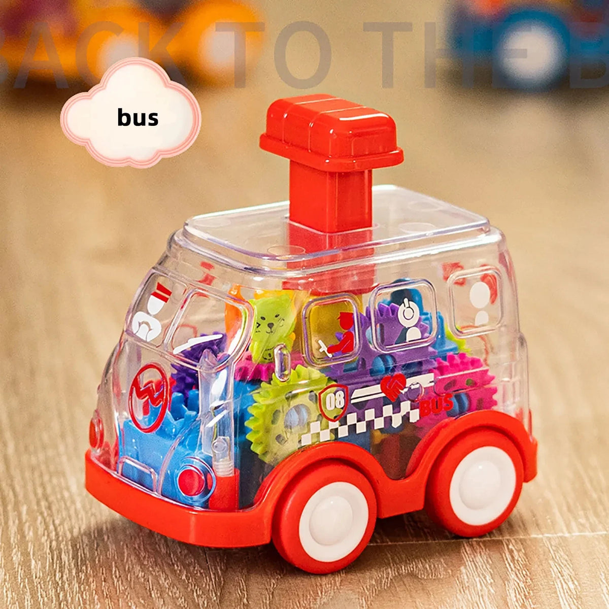 Gear Car Toy – Transparent Inertia Pull Back Car for Kids