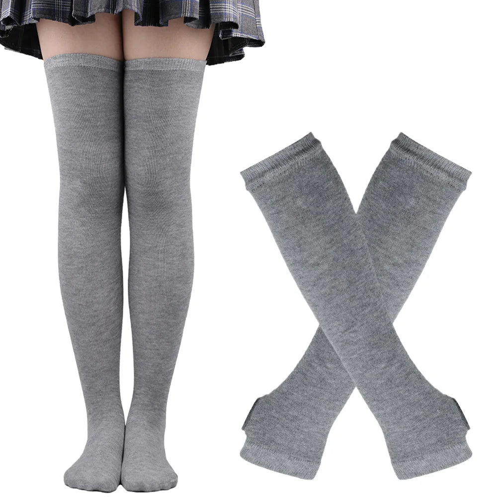 Over Knee Socks – Women’s Striped Thigh High Cotton Blend Socks