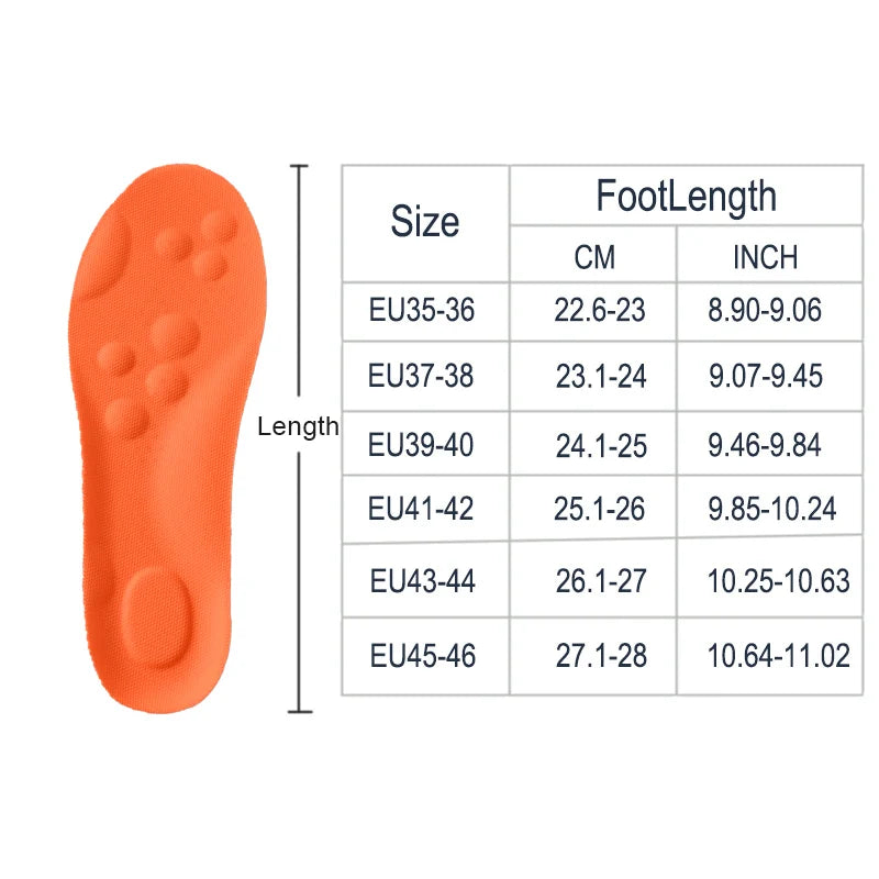 Sports Insoles Latex Cushion Arch Support Shock Absorbing Inserts