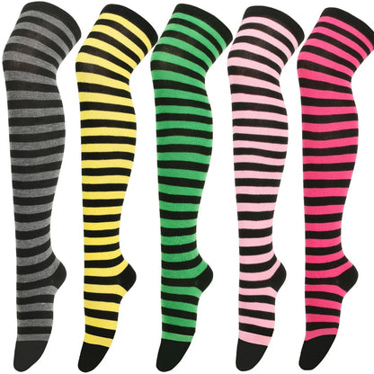 Women's Striped Over Knee Socks – Long Pinstripe Stockings