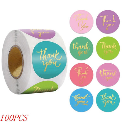 Thank You Stickers – 1 Inch Blue Envelope Sealing Labels