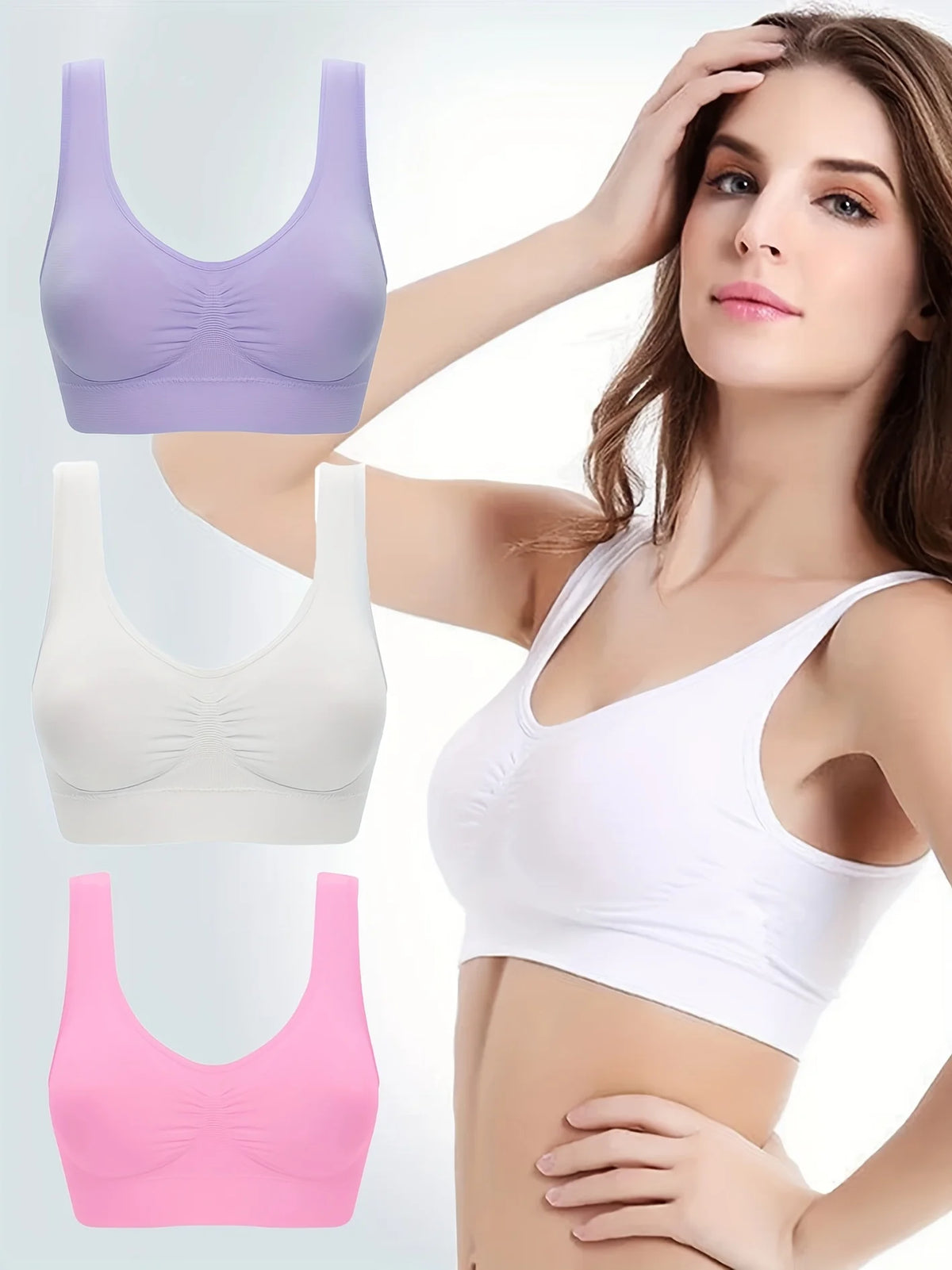 Seamless Wireless Bra for Women – Strapless Full Cup Bra