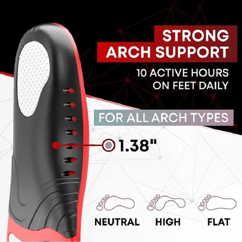 PU Shock Absorbing Insoles – Breathable Arch Support Shoe Inserts
