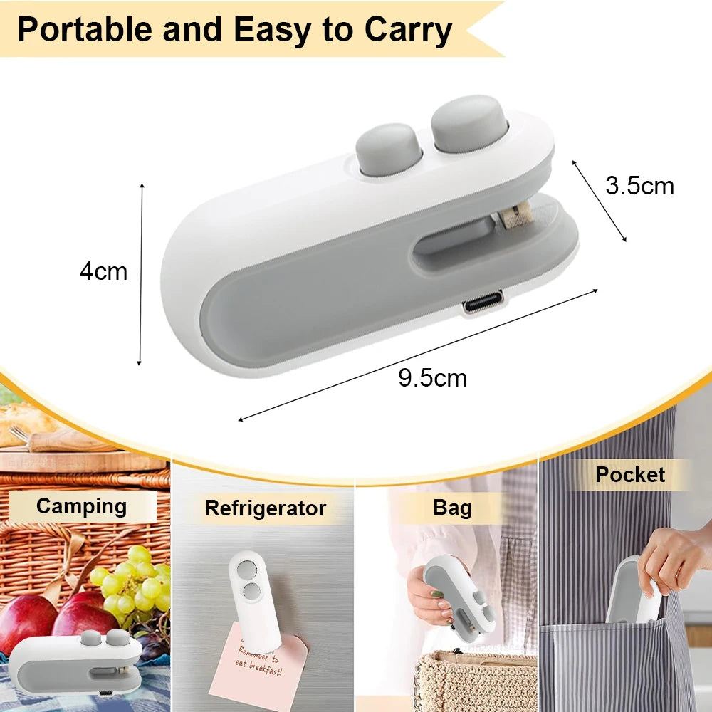 Mini Bag Sealer Rechargeable Handheld Heat Sealer for Food Bags