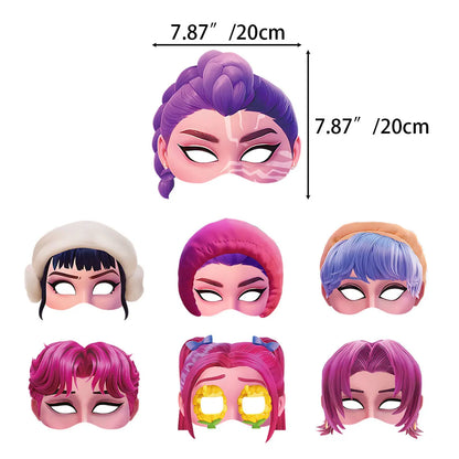 12PCS/Set Fantasy Hunter Party Decoration Paper Glasses Masks Photo Cosplay Props Kids Happy Birthday Party Supplies