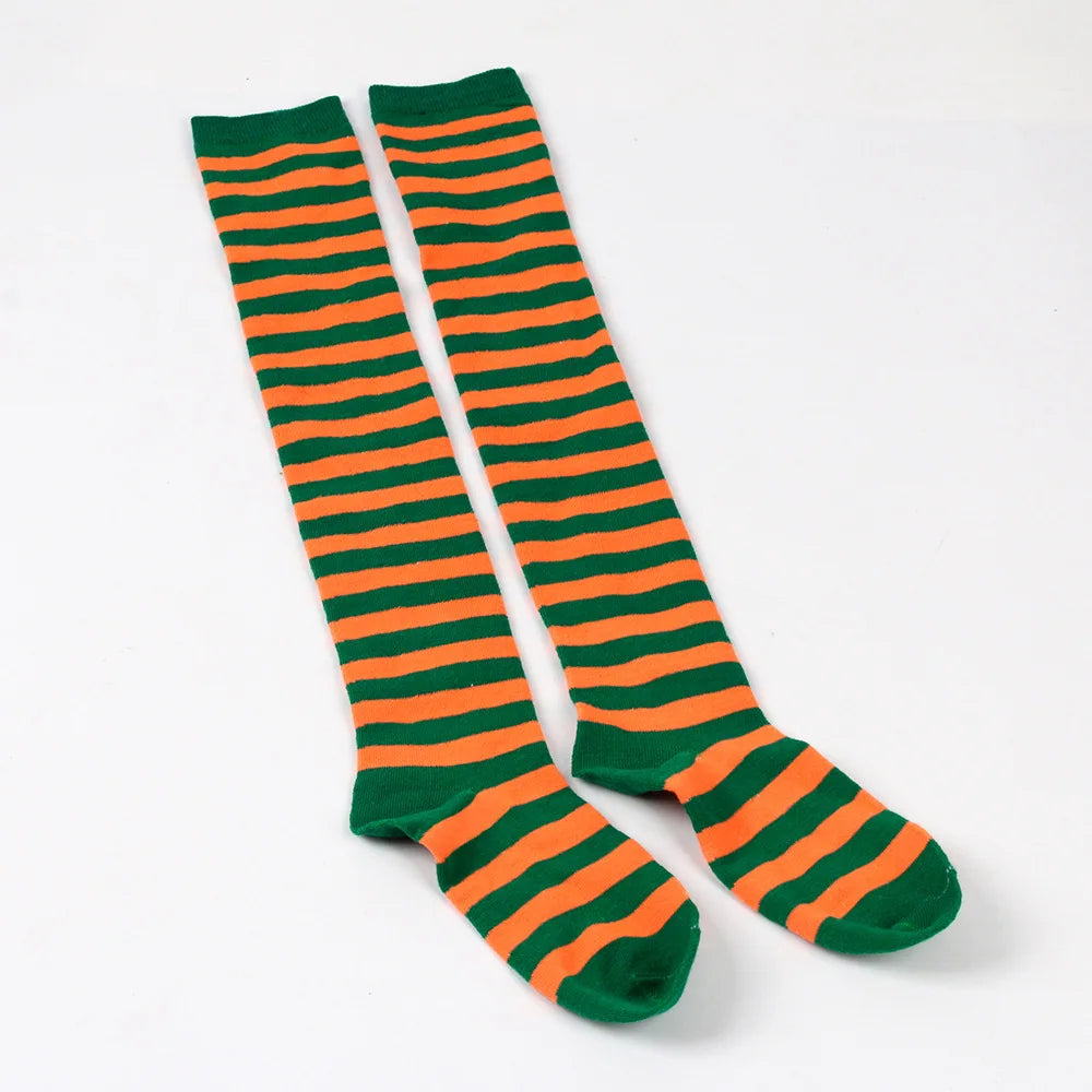 Women's Striped Over Knee Socks – Long Pinstripe Stockings