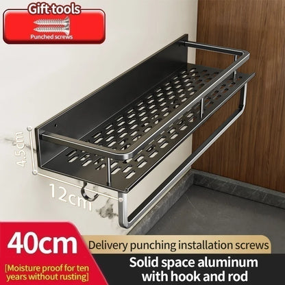 Kitchen Wall Shelf | Aluminum Spice Organizer Rack