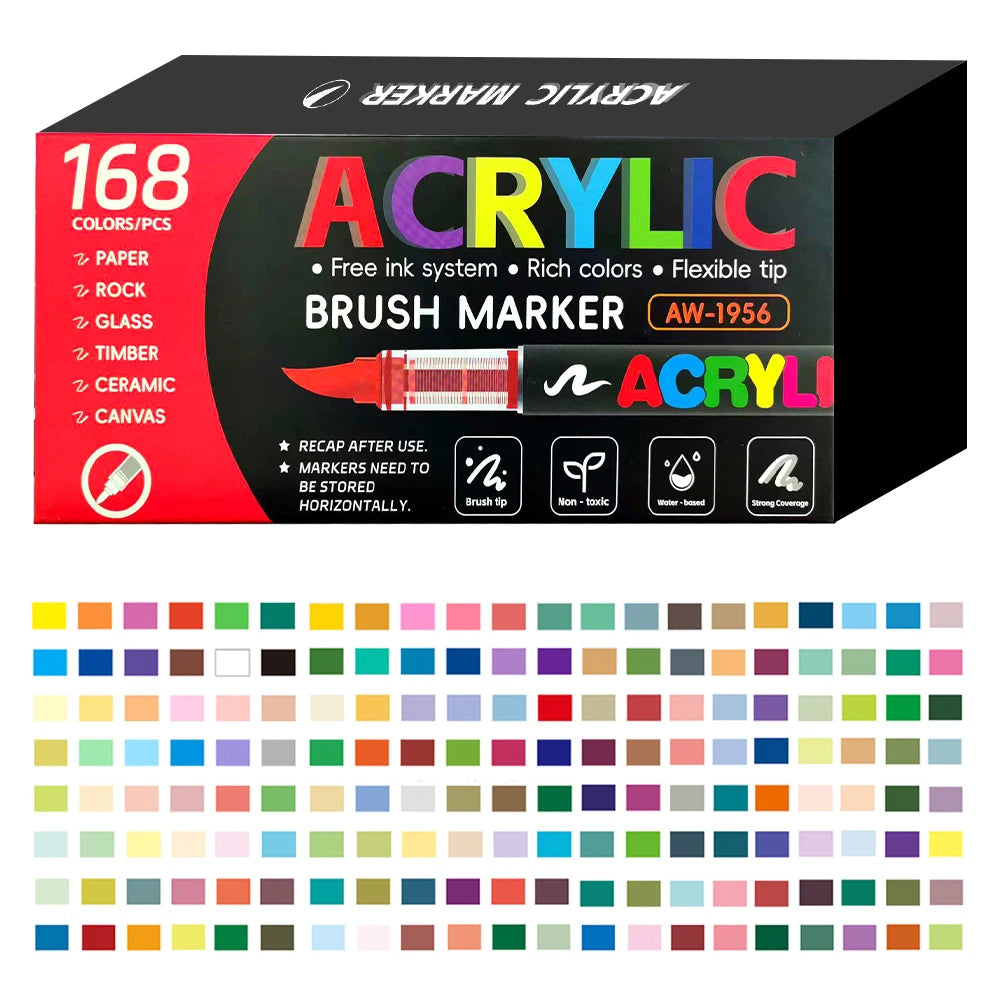 Acrylic Paint Markers – Brush Tip Pens for Wood, Rock & Canvas
