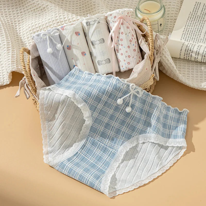 Cotton Panties for Women – Breathable Cartoon Briefs 5-Pack