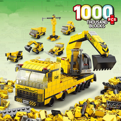 Construction Vehicle Building Set – 6-in-1 Engineering Truck Blocks