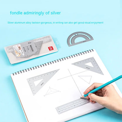 Ruler Set 4-Piece – Student Geometry Rulers & Angle Measuring Tools