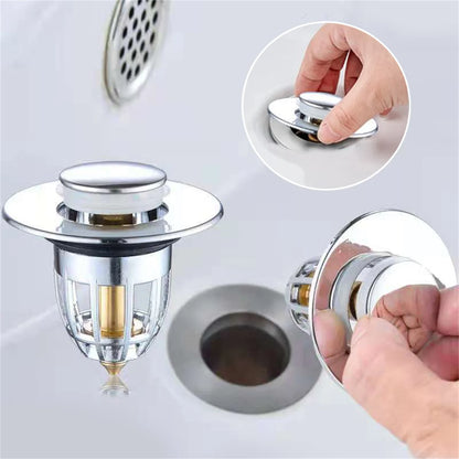 Bathroom Sink Drain Stopper with Hair Catcher & Filter
