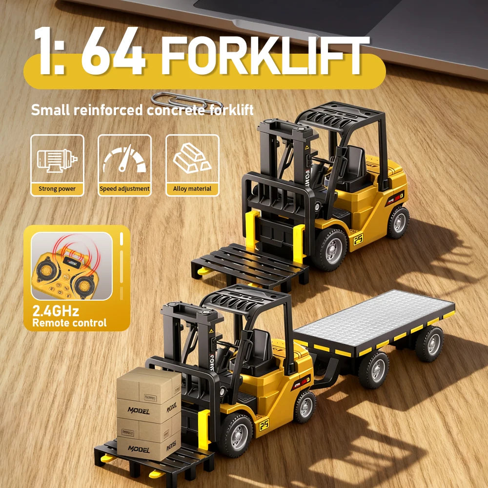 Remote Control Construction Vehicle – 1:64 Crane & Forklift