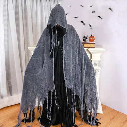 Halloween Grim Reaper Cloak Long Hooded Unisex Suitable For Devil Grim Reaper Witch Wizard Christmas Cosplay Red Death Cloaks