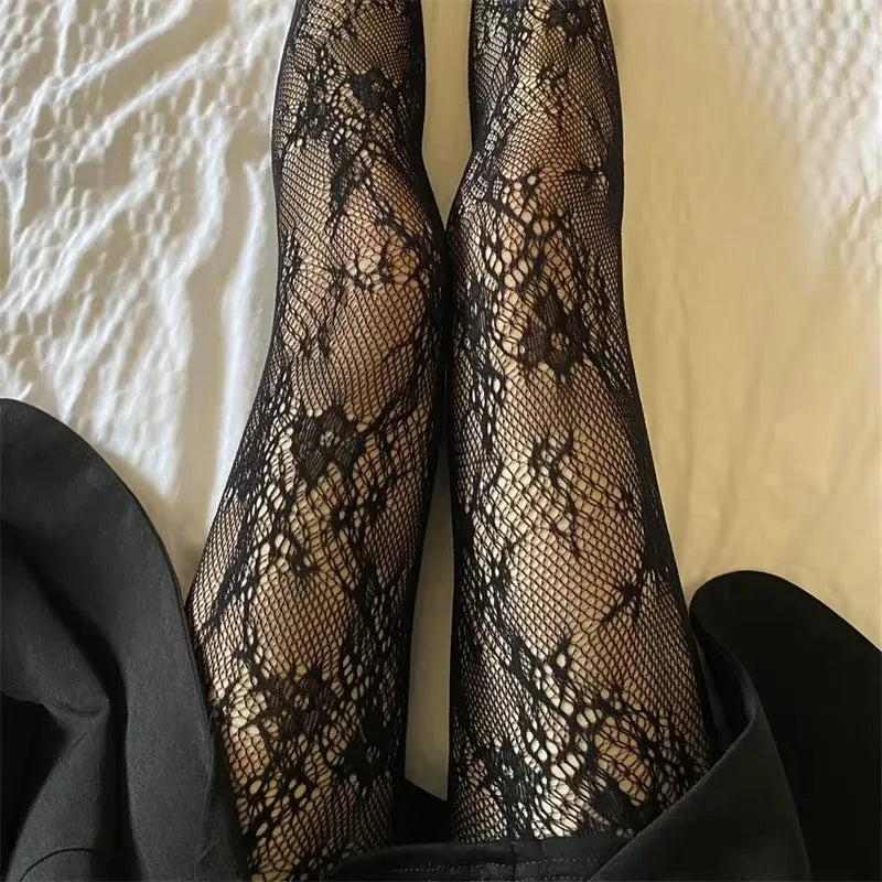 Women's Fishnet Tights – Floral Mesh Lace Pattern Hosiery