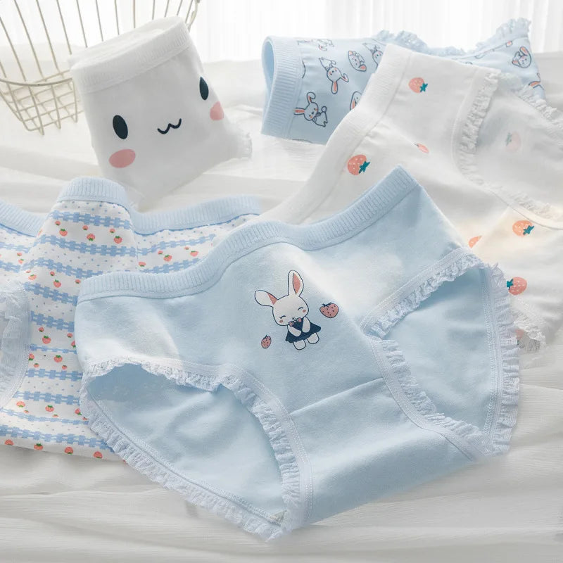 Cotton Panties for Women – Breathable Cartoon Briefs 5-Pack