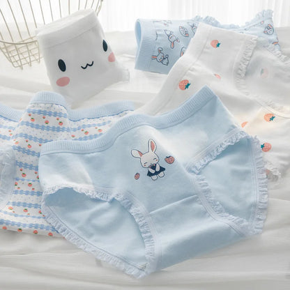 Cotton Panties for Women – Breathable Cartoon Briefs 5-Pack