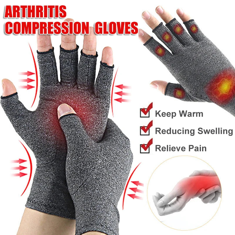Fingerless Compression Gloves for Sports Hand Support 1 Pair