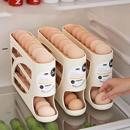 3-Tier Egg Storage Container for Refrigerator, 24 Egg Organizer Rack
