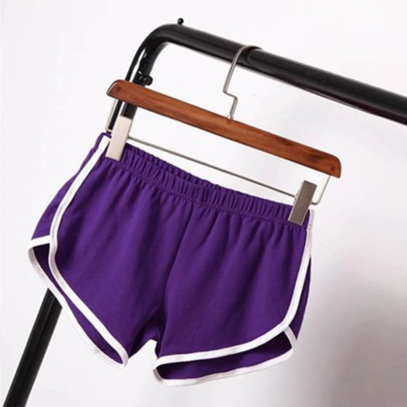 Women’s Sports Shorts – Candy Color Elastic Waist