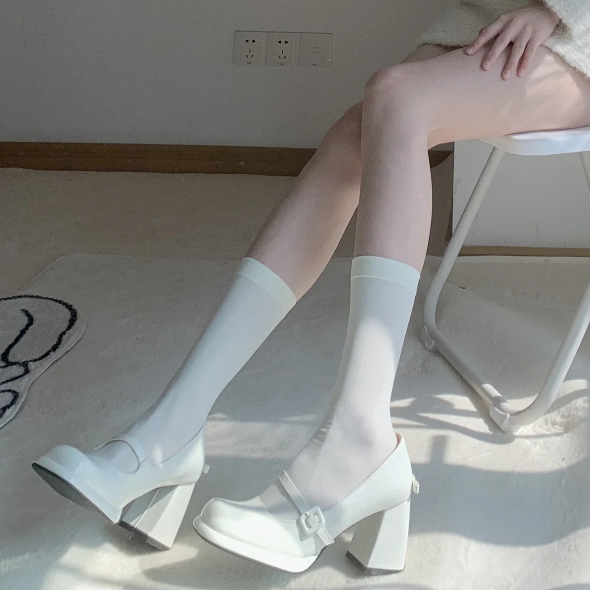 Knee High Socks for Women – Solid Color Long Socks 2-Pack