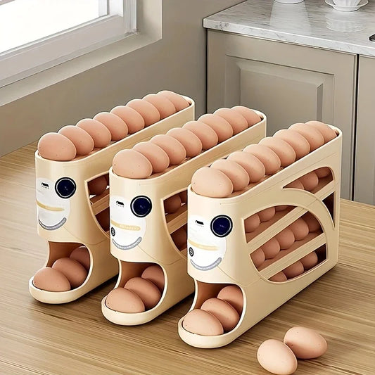 3-Tier Egg Storage Container for Refrigerator, 24 Egg Organizer Rack