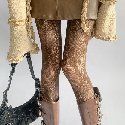 Lace Tights – Floral Mesh Thigh High Style