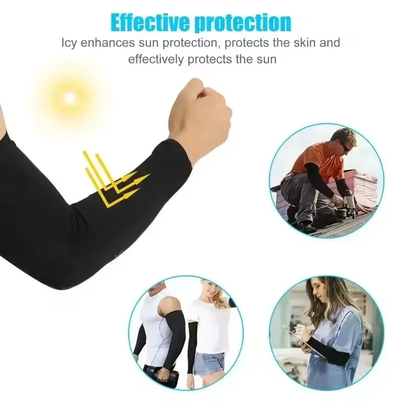 1 Pair of Arm Sleeves for Outdoor Sports UV Protection Cooling Sleeves Summer Running and Fishing Gear