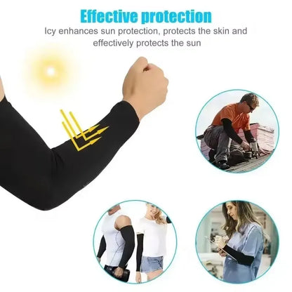 1 Pair of Arm Sleeves for Outdoor Sports UV Protection Cooling Sleeves Summer Running and Fishing Gear