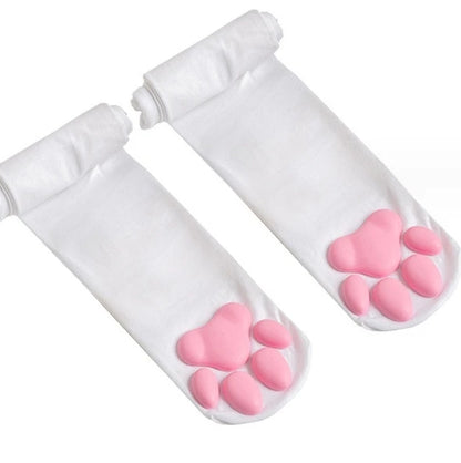 Cat Paw Pad Sock Cute Lolita Thigh High Socks For Adult Children Women Cosplay 3D Kitten Claw Striped Knee Length Socks