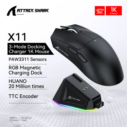 Wireless Gaming Mouse 22000 DPI Charging Dock