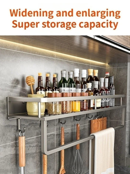 Kitchen Wall Shelf | Aluminum Spice Organizer Rack