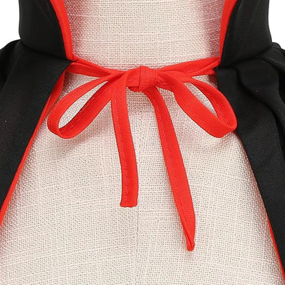 Halloween Christmas Cloak Black Red Reversible, Vampires Cape Cloak for Christmas Halloween Witch Party Cosplay Costume Cloak