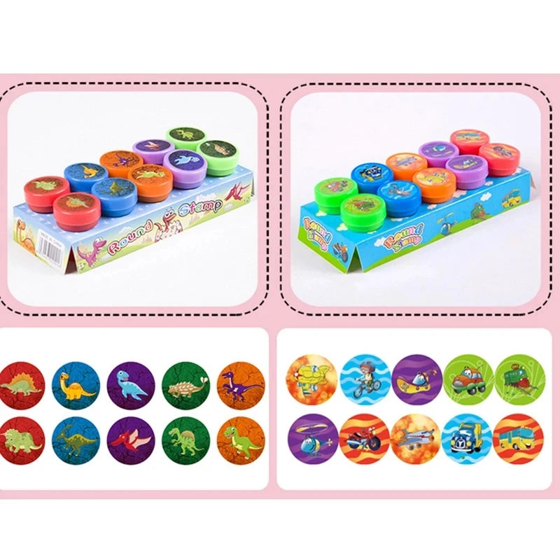 Self Inking Stamp Set – 10 Assorted DIY Craft Stamps